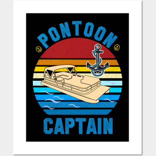 pontoon captain retro vintage gift Posters and Art